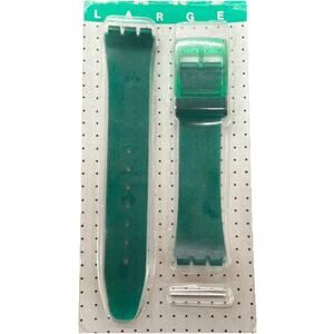 Vintage Swatch Watch Replacement Strap Large Green Translucent Standard Gent NOS
